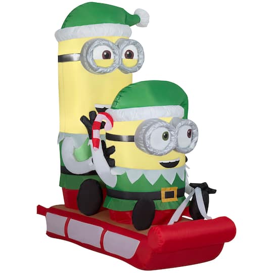 Airblown Universal Minions On Sled Scene Inflatable